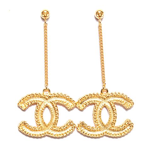 chanel cc drop earrings gold price|chanel cc earrings original.